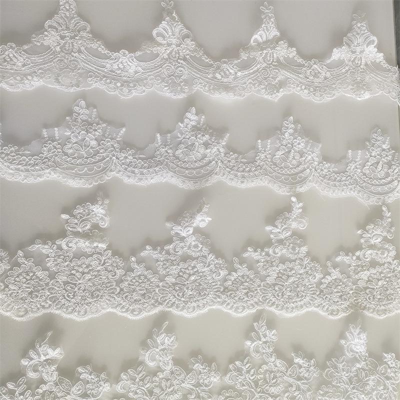 Polyester Car Bone Lace, Wedding Veil, Dress Accessories, White Car Stock Lace