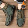 Winter Herren High-Top Freizeitschuhe Handgefertigt künstliches Plüsch Große Größe Gummi Weiche Sohle Autofahren Herrenschuhe