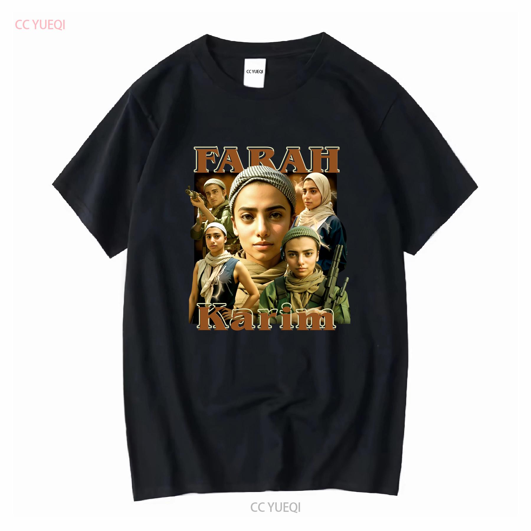 

Farah Karim Vintage Bootleg T Shirt Claudia Doumit long or short sleeves vintage Washed Breathable designer clothes Versatile 4XL