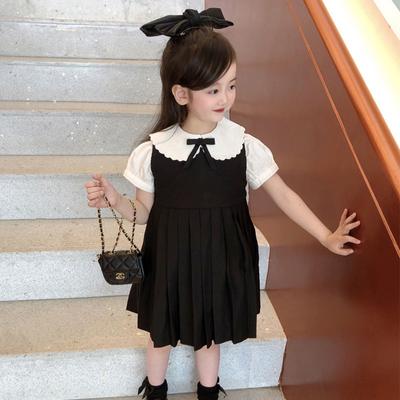 Girls Pleated Dress Kids Preppy Style Princess Doll Collar Dresses Baby Dress Primary School Uniforms Children Clothes