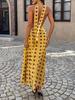 Abito da Donna Elegante Retrò a Pois con Scollo a V Profondo Primavera/Estate 2026