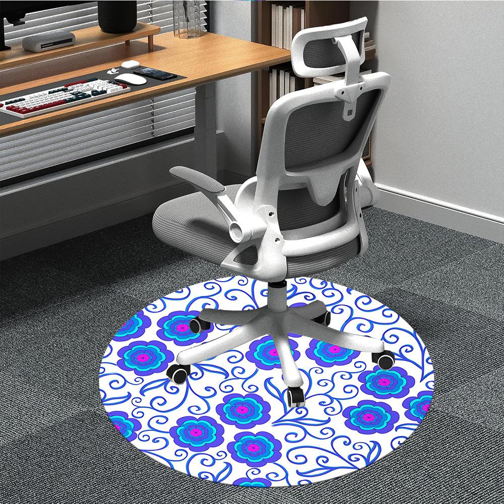 

1pc Floral Mandala Pattern Chair Carpet for Office, Non-slip, Soft and Durable Office Rug, Perfect for Office yy251227131 80cm by 80cm