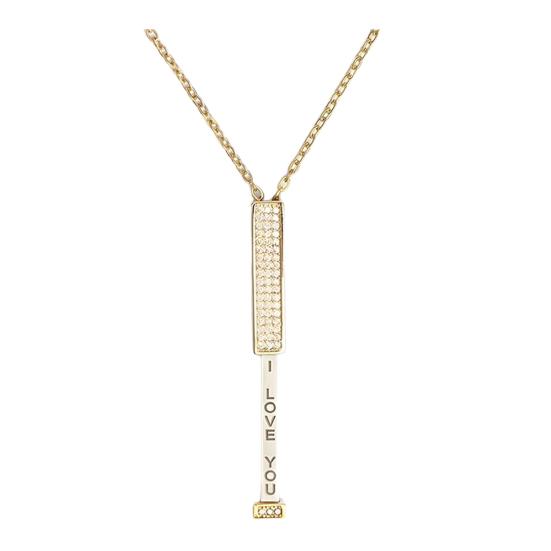 

Я Люблю Тебя Ожерелье со Скрытым Посланием Ожерелье-Слайдер со Скрытым Секретным Посланием Регулируемая Длина Ожерелье с Выдвижным Стержнем золотистый