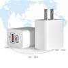 2.4A USB+PD Dual Port Travel Charger, Type-C+USB, US/EU Plug, Smart Fast Charging for Mobile Phones