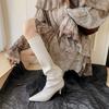 2025 New Pure Leather Inside and Out~ Sexy Pointed Stiletto But Knee Knight Boots Genuine Leather Boots for Women