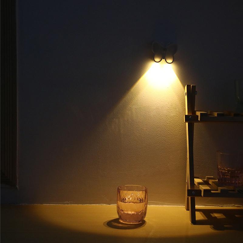 Motion Sensor Cabinet Light Butterfly Night Light With Motion Sensor Usb Rechargeable Energy Efficient Bedside Lamp Soft Glow