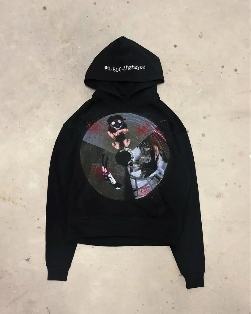 Harajuku Casual Sweatshirt Oversize Hoodie Hip Hop Hoodies Punk Streetwear Grunge Streetwear Y2k Top Casual Men Clothing