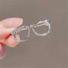 Cute Glasses Brooches Korean Fashion Men's Suit Shirt Collar Pins Female Sweater Corsage Badge Luxulry Jewelry Accessories
