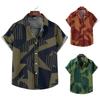Mens Hawaiian Floral Short Sleeve Casual Shirts Loose Tops Tee Shirt