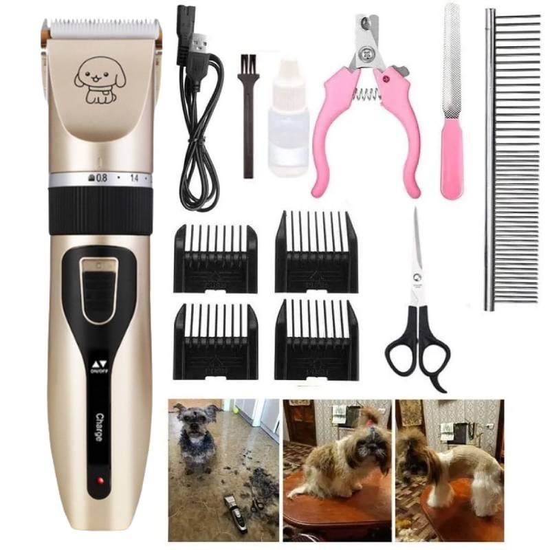 Cordless Pet Electric Dog Cats Grooming Clippers Low Noise Shaver Kit Trimmer