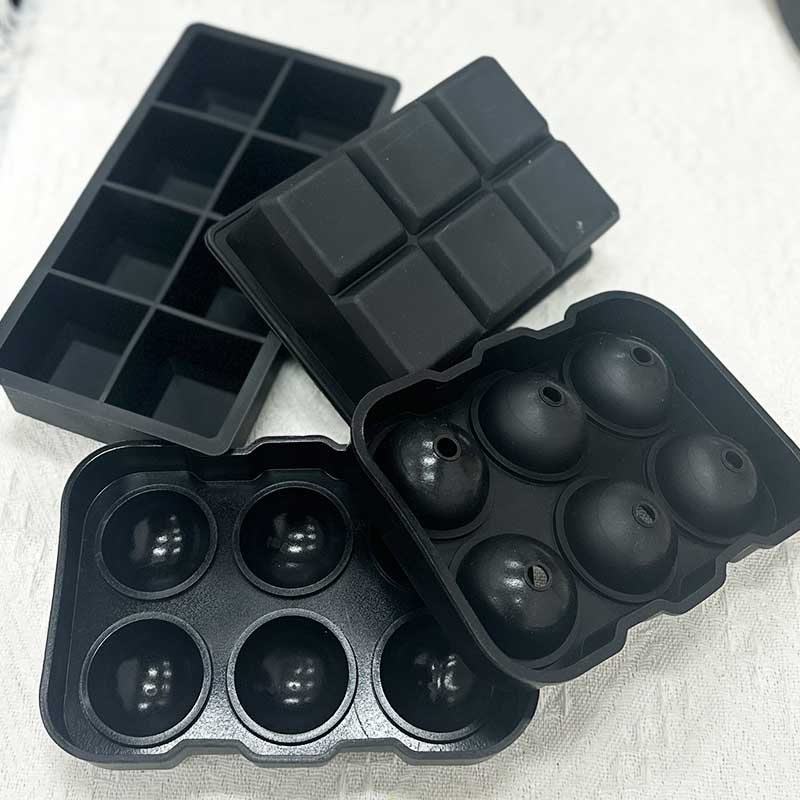 Ice Cube Tray Silicone Ice Ball Freezer Mold Square Ice Cube Maker with Lid 6/8 Grids for Whiskey Cocktail Coffee Accessories