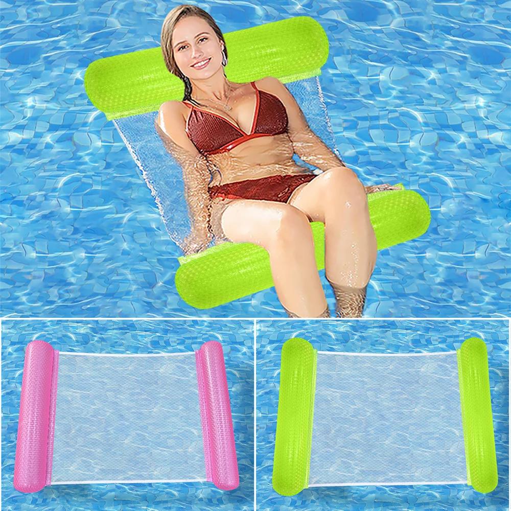 1 PC Gradient Sparkling fruiHanging Bed Thickened Pvc Swimming Inflatable Floating Bed Foldable Suitable For Beach Pool Parties