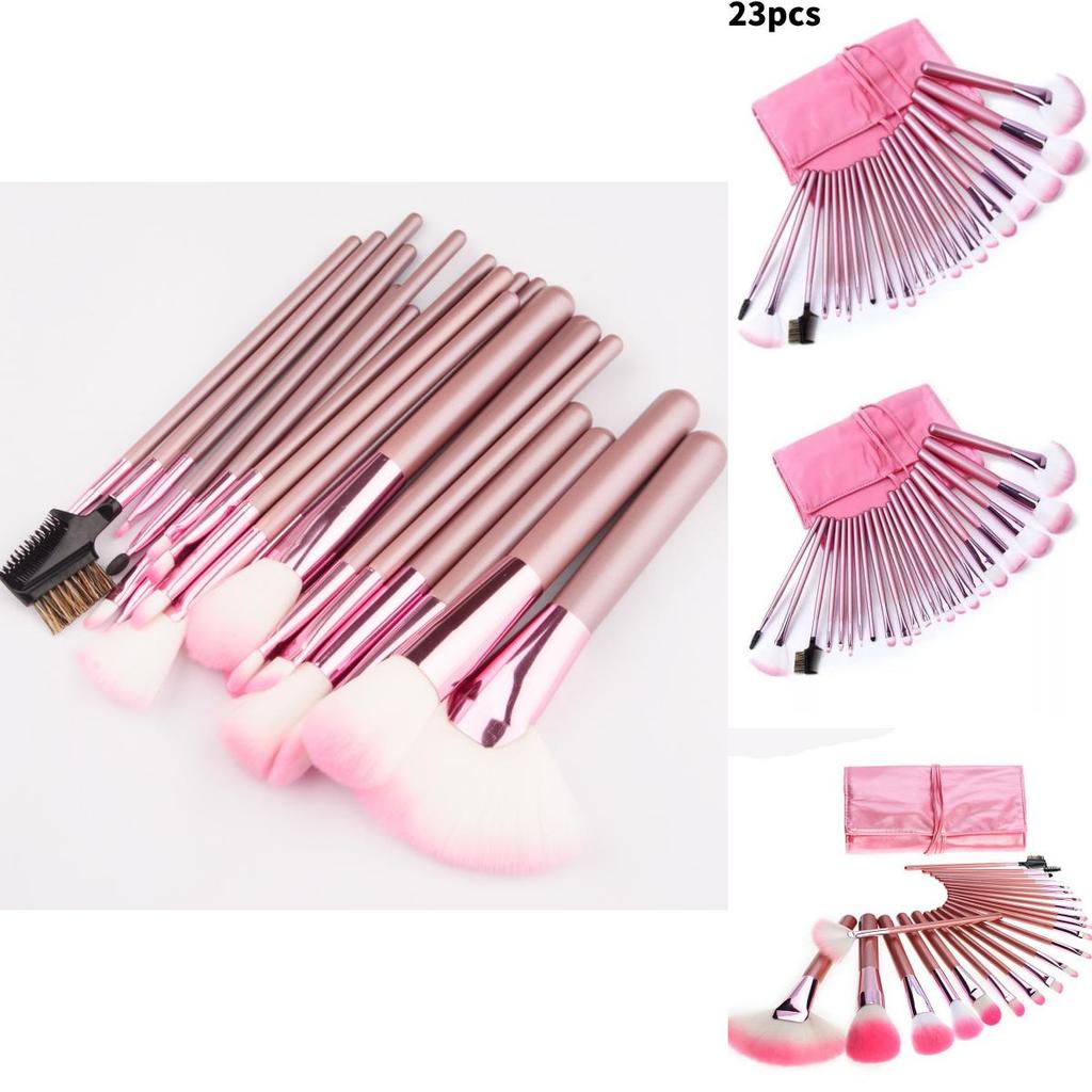 Make-up Pinselset 22 Teile mit rosa Beutel für präzisen Auftrag und Reisebequemlichkeit