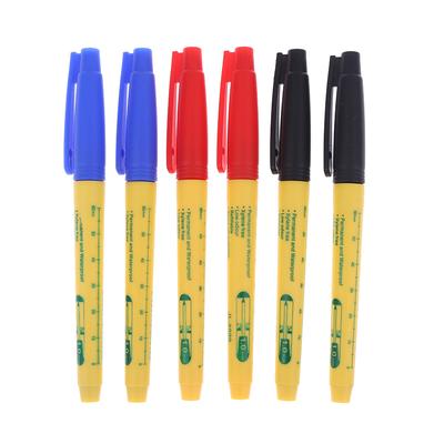 2Pcs 33Mm Red/Blue/Black Long Head Marking Pen Woodworking Decoration Deep Hole Waterproof Pen Multipurpose Marking Tool