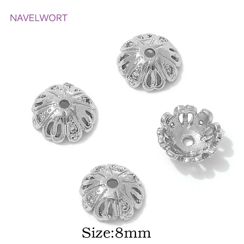 

5/10pcs Brass Bead End Caps 18K Gold Plated Spacer Beads Caps For Jewelry Making,Caps For Bracelet,Accessories For Jewelry 5 pieces