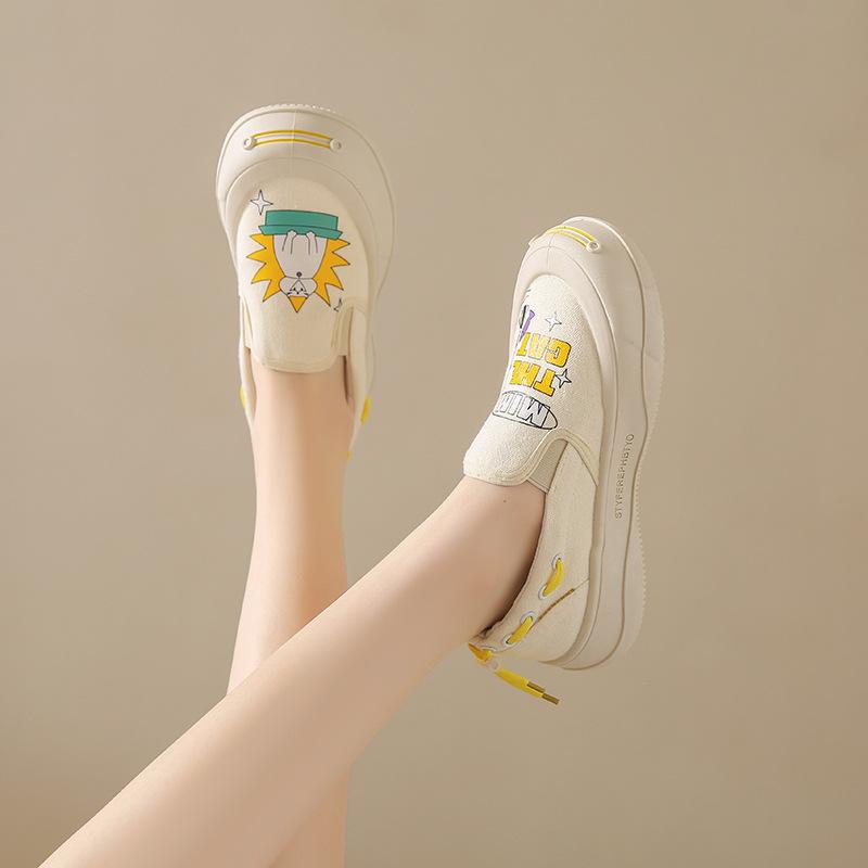 2023 Moda Spor Salonu Ayakkabıları Kadın Kalın Tabanlı Slip-on Ayakkabı Günlük Ayakkabılar