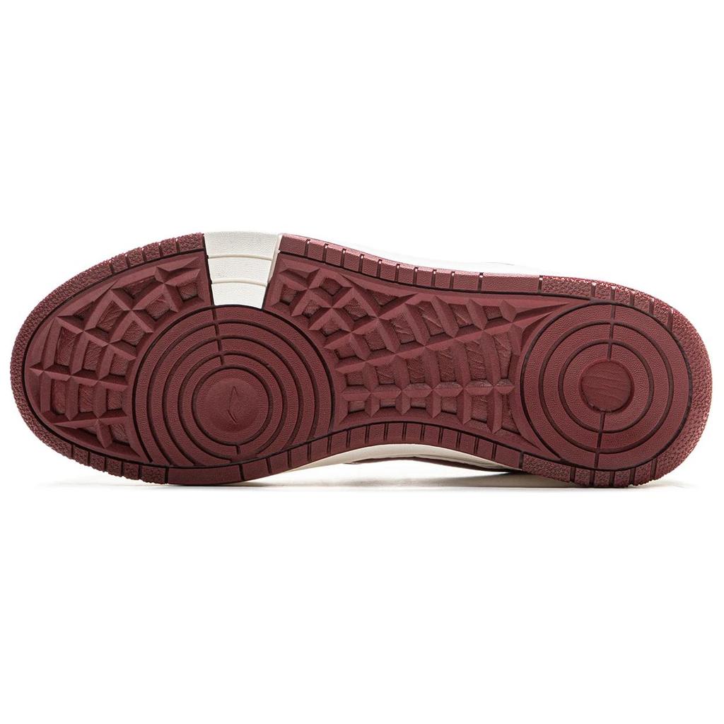 Li Ning Tianji Soft HI Slip Resistant Abrasion Resistant Mid Top Skateboard Shoes Men's White Red AGCU367-1