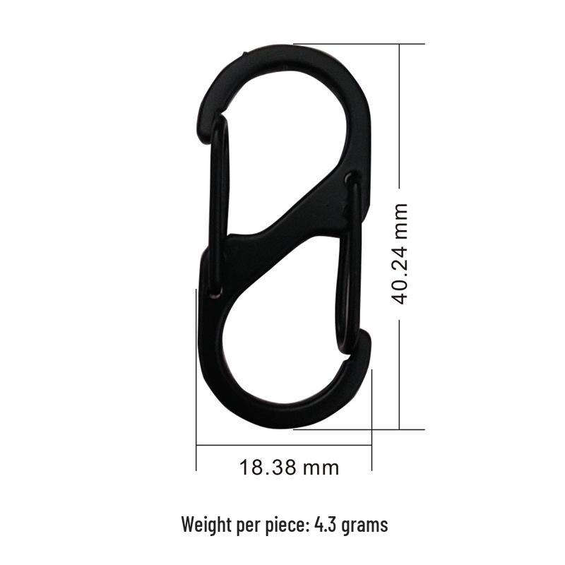 S-Shaped Double-Headed Carabiner for Backpack: High-Elasticity, Two-Way, Spring-Loaded Buckle