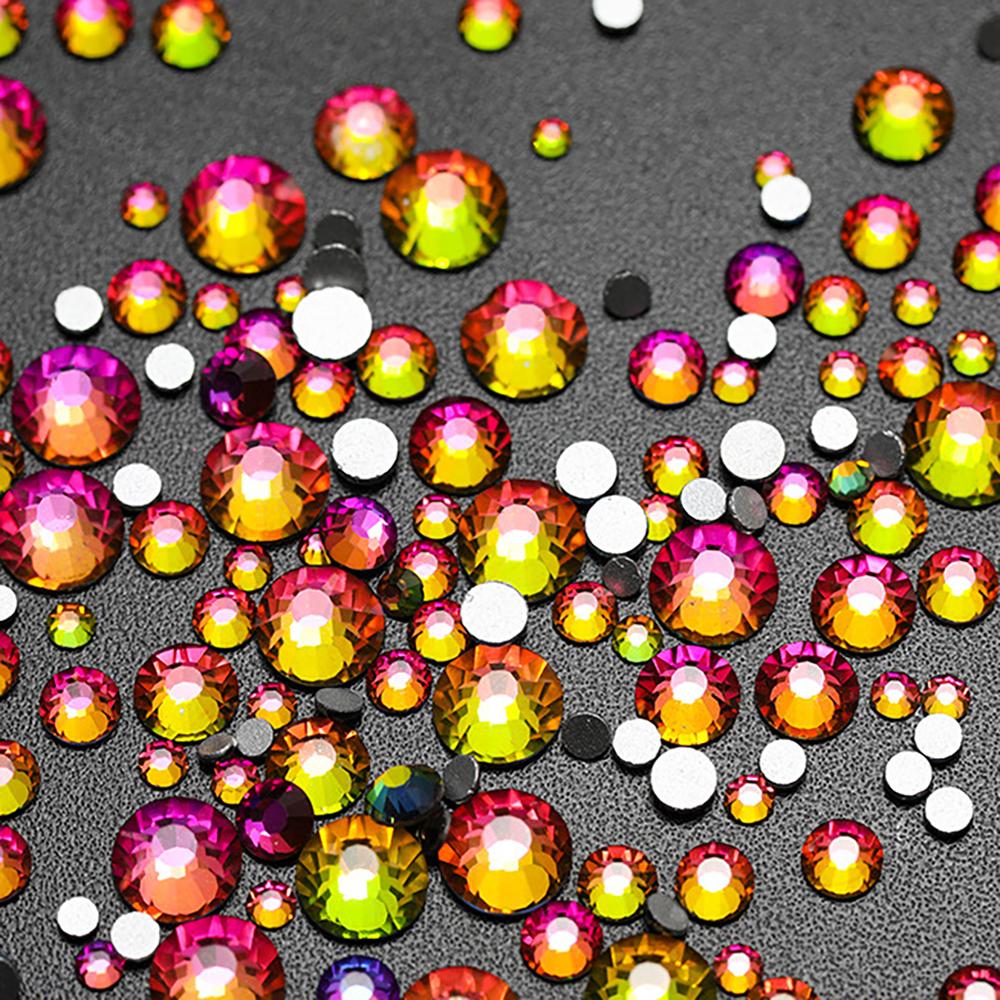 Flatback Crystal Glass Rhinestones Mix Size 14400pcs Non-Hot Fix Bulk Rhinestones for Nail Art Cup Garment Decoration