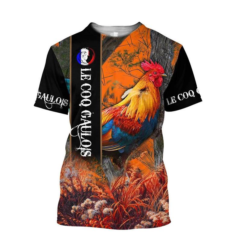 New 3D Printed Rooster Men's Shirt 3D T-shirt Summer Pattern Clothing Street Fashion Top Top Top Top Top