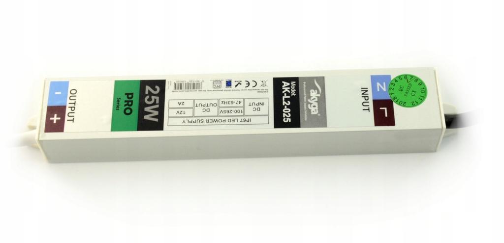 Zasilacz impulsowy modularny do LED Akyga AK-L2-025 12V / 2.0A 25W IP67