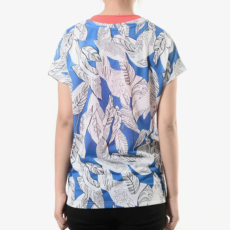 Adidas Comfortable Casual Moisture-Wicking Breathable Round Neck Short Sleeve T-Shirt Women T-Shirts Multicolor Blue White DW7722