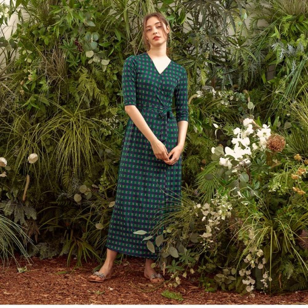 Lipbbam Creora Romona Robe Longue Cache-cœur Manches 3/4 Ldm10gv101