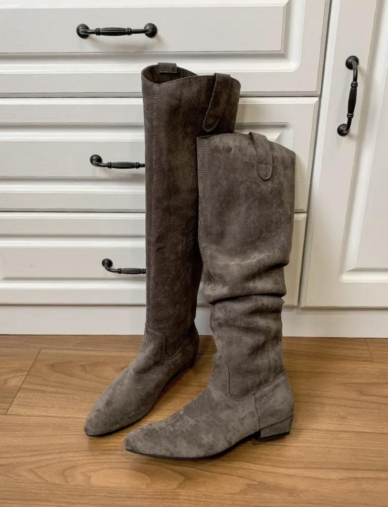 Thick Heel Retro V-mouth Stacked Medium Boots Women's Shoes 2025 New Autumn and Winter Pointed Western Cowboy Boots