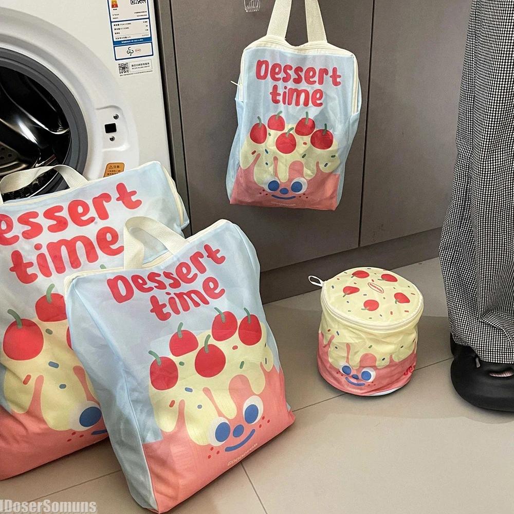 

New Cute Laundry Bag Machine Washable Mesh Portable Thickened Honeycomb Mesh Wash Bag Washing Sweaters Anti-deformation Mesh Bag L