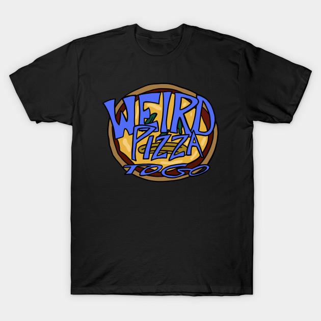 

Men Black Print T-shirt Weird Pizza To Go No-Cut Transfer Paper Print Cotton Tshirt 2XL чорний