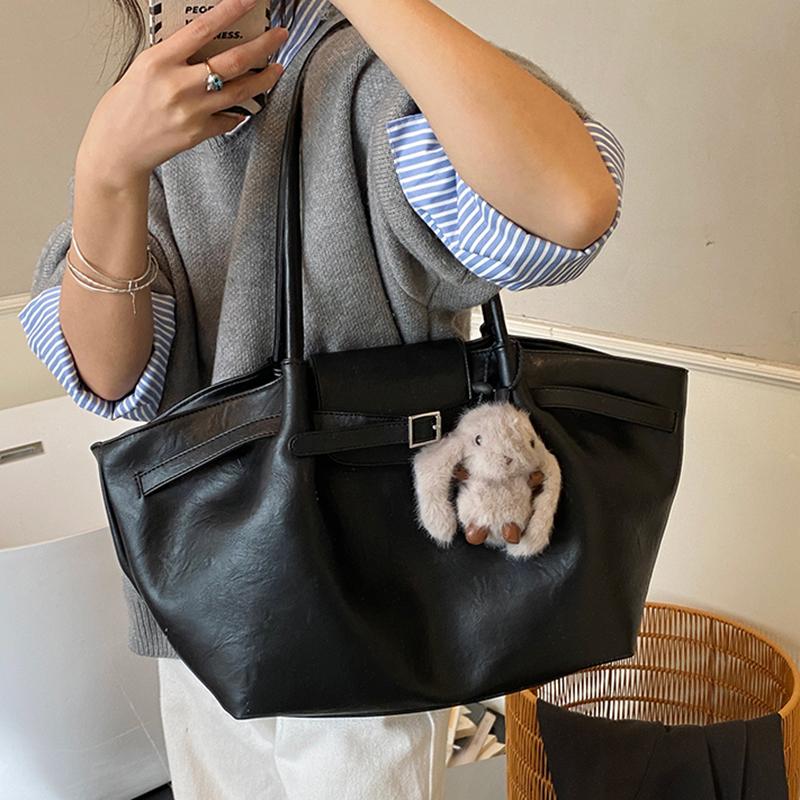 Autumn/Winter New High Quality Single Shoulder Bag Large Capacity Commuting Handbag Fashionable Versatile Tote Bag PU Leather
