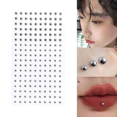 Diamant-Aufkleber, gefälschter Nasenstecker, selbstklebende Strasssteine, nicht durchdringend, für Augen, Ohren, Gesicht, Körperschmuck für Frauen, Aufkleber, Kristall