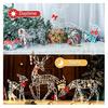 Christmas Reindeer Decoration Outdoor Light Up Deer Family with Warm Light 2D Standing Deer for Holiday Yard Garden Lawn Decor