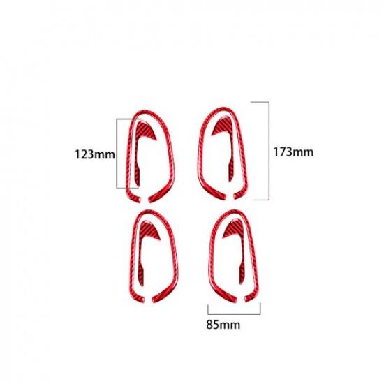 8Pcs For Honda Civic 2006-11 Carbon Fiber Interior Door Handle Frame Cover Trim