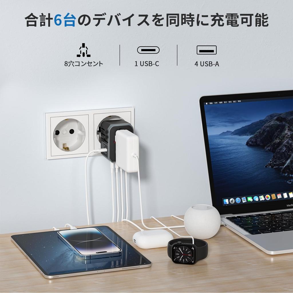 EPICKA International Adapter Worldwide Plug with One and Four Compatible with and Travel Outlet Plug, Compatible, C/BF/O/A Type, Multi-Conversion