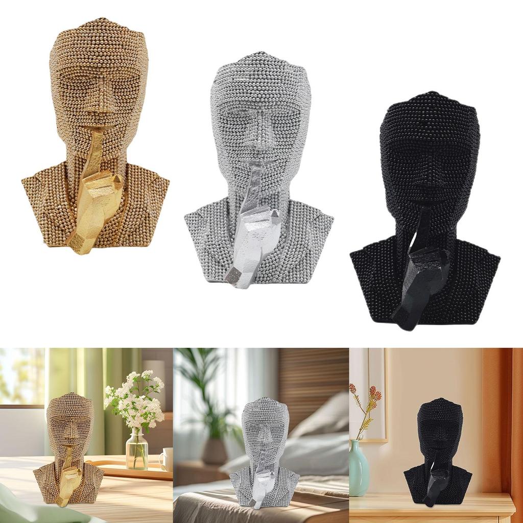 Abstract Face Sculpture Desktop Decor Birthday Gift Resin Figurine Collectible Modern Statue for