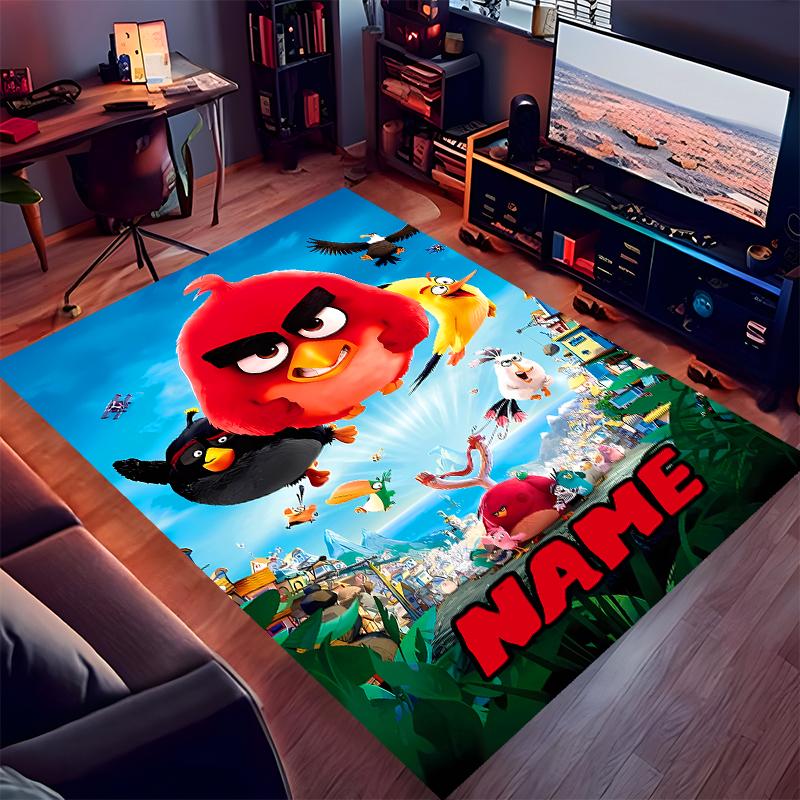 Custom personalization Angry Birds game Print Area Rug - Soft, Washable Non-Slip Indoor Mat,Living Room,Home&Office Decorative Rug