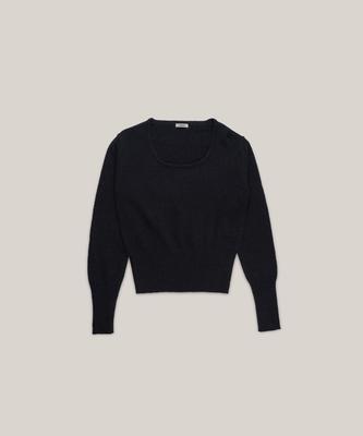 OURO Squared Neck Wool Knit [ Black ]