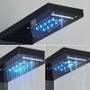 Grifo de Ducha de Lluvia con Pantalla Digital para Baño SPA Masajeador Jets Panel de Ducha Negro con Alcachofa Manual Bidet Aspersor Grifo