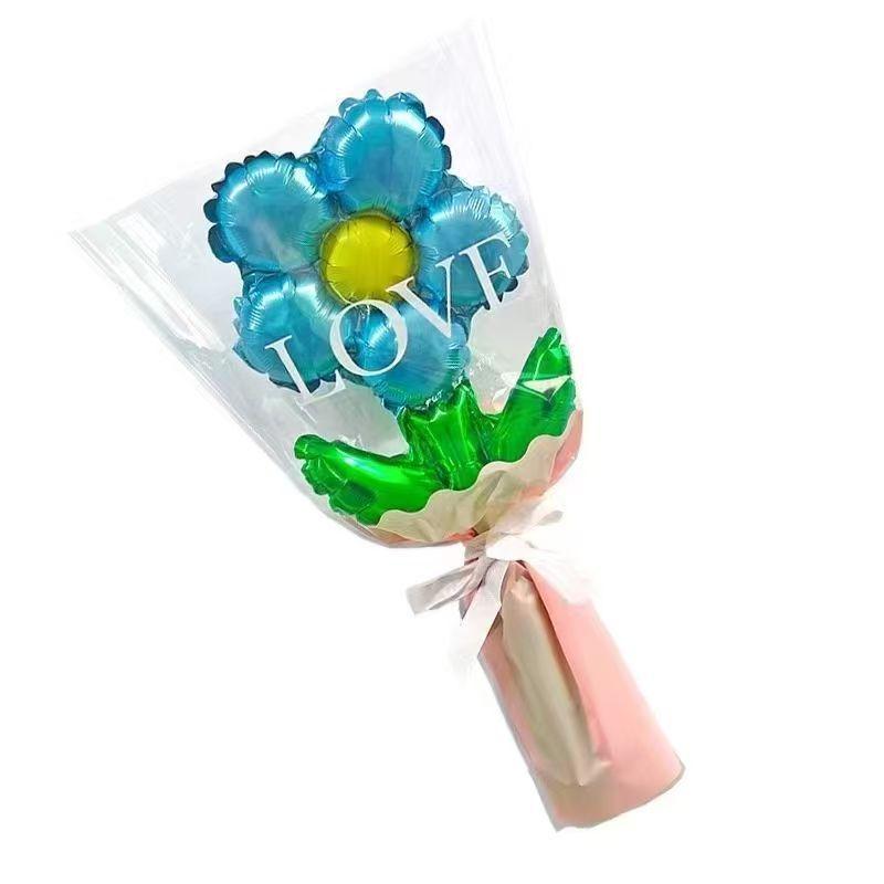 Colorful Flower Foil Balloons - Metallic Party Decor for Birthdays & Weddings,Handheld Photo Props&Atmosphere Creators