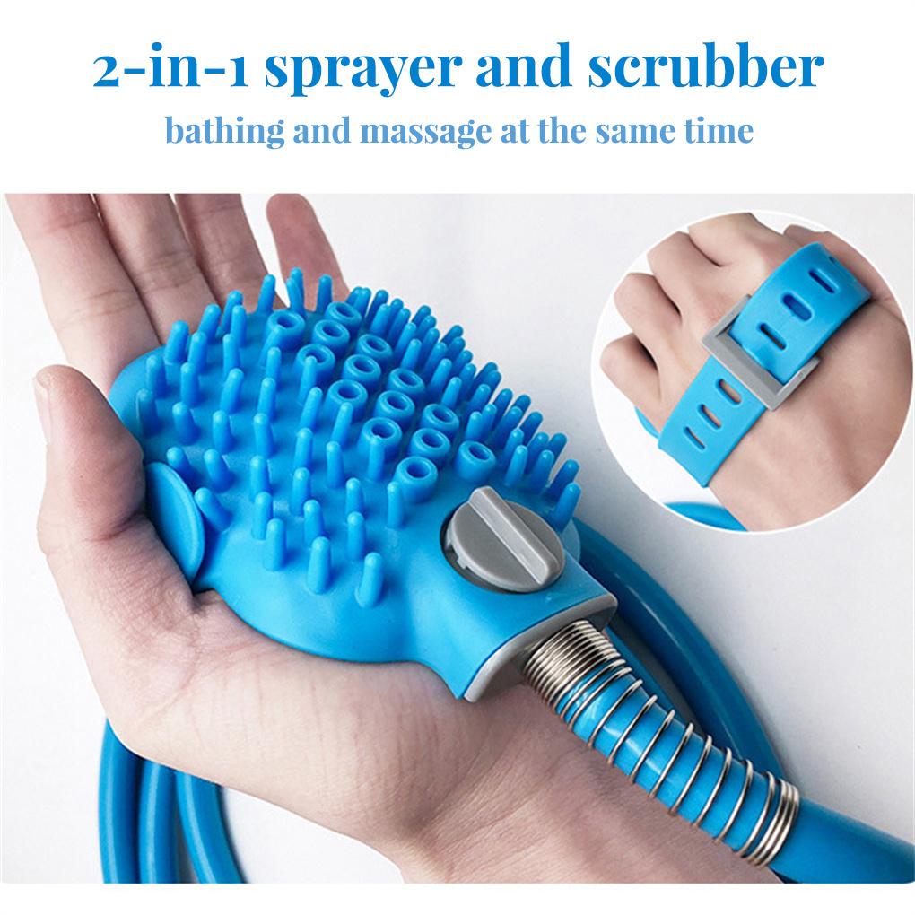 Pet Shower Bath Brush Attachment Grooming Washing Hose Short Hair Comfortable Scrubber Massager Supplies Home