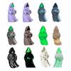Halloween Wizard Ghost Figurine Gothic Grim Reaper Statue with LED Light Holiday Party Faceless Wizard Decoration Ornament