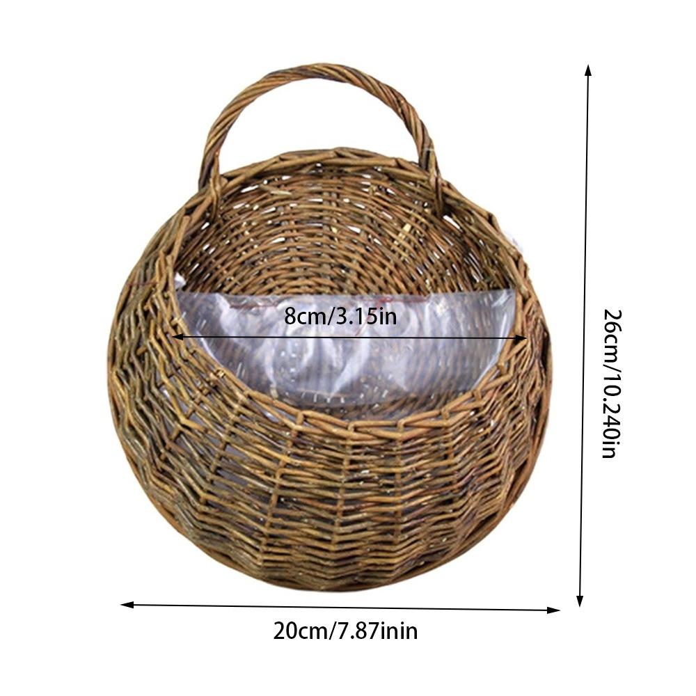 New Storage Container Flower Basket Wall Hanging Handmade Weaving Wicker Basket Hanging Planter Home & Living