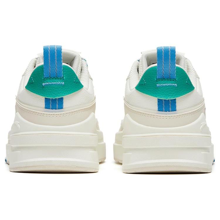 Anta Bump Slip Resistant Abrasion Resistant Low top Skateboard Shoes Men's White Gray Green 912328076-1