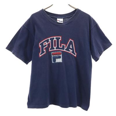 Fila 90er 00er Made in USA Altes Kurzarm T-Shirt L Marineblau Damen Gebraucht