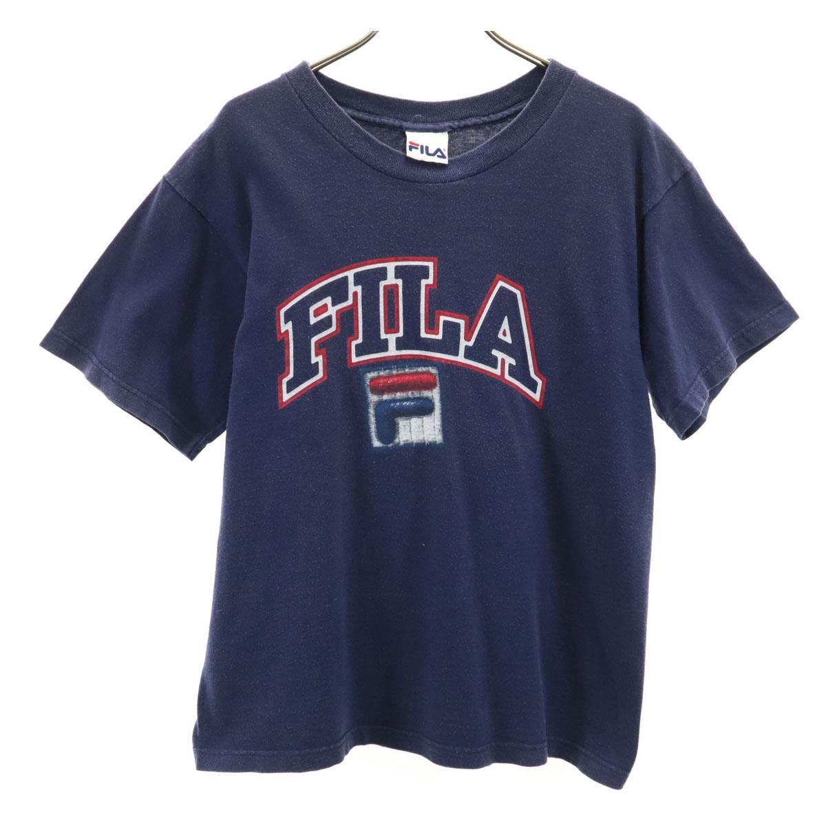 

FILA 90s 00s Made in USA Old Short sleeve T-shirt L Navy Women Used