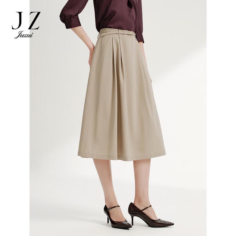 JUZUI Relaxed A-Line Pleated Midi Skirt XL