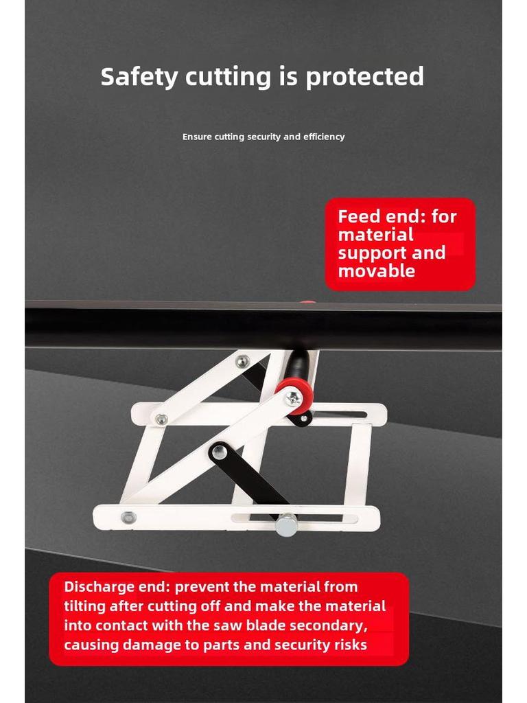 Adjustable Lifting Stainless Steel Cutting Machine Bracket, Foldable Support Frame for Unloading.