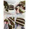 Color Striped Wool Knitted Pullover Heap Hat Female Atmosphere Soft Waxy Bag Head Show Face Small Hat Warm Cold Hat Man