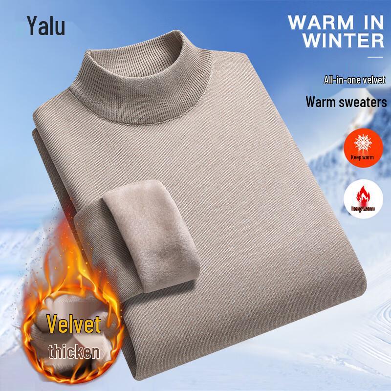 Yalu Men s Fleece Lined Knit Sweater 2XL